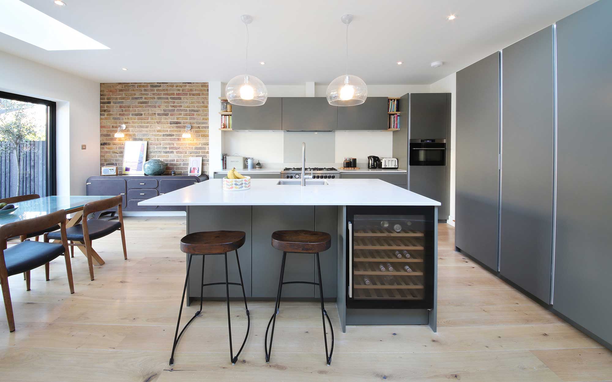 Cucina con mattoni London style